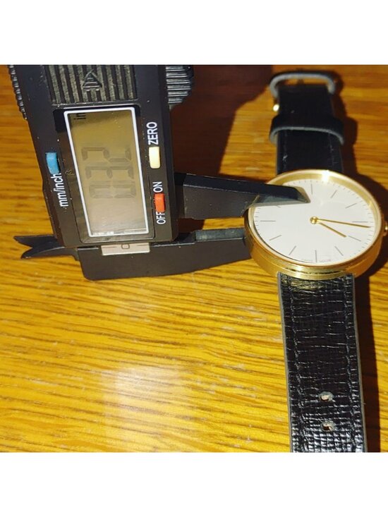Uniform Wares Gold Watch Lugless Silhouette M35 Swiss Black Calf Leather Strap main image 10